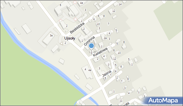 Ujsoły, Pułki Józefa, dziekana, 1, mapa Ujsoły