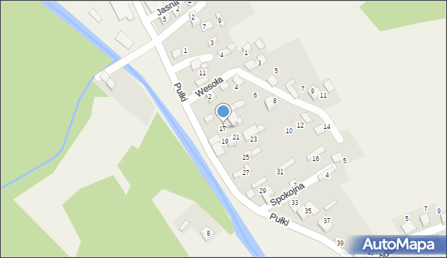 Ujsoły, Pułki Józefa, dziekana, 17, mapa Ujsoły