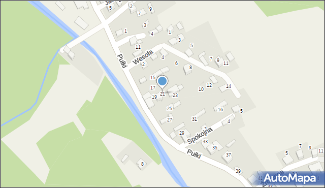Ujsoły, Pułki Józefa, dziekana, 21, mapa Ujsoły