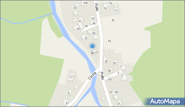 Ujsoły, Pułki Józefa, dziekana, 58, mapa Ujsoły