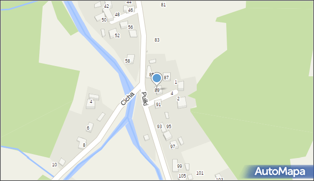 Ujsoły, Pułki Józefa, dziekana, 89, mapa Ujsoły