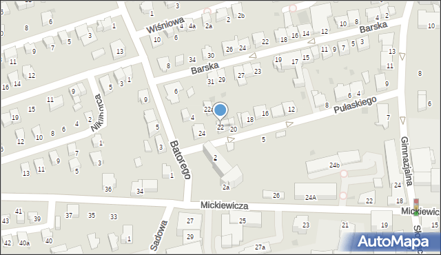 Wadowice, Pułaskiego Kazimierza, gen., 22, mapa Wadowice