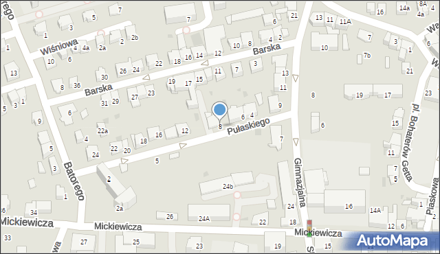 Wadowice, Pułaskiego Kazimierza, gen., 8, mapa Wadowice