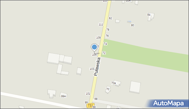 Warka, Puławska, 105, mapa Warka