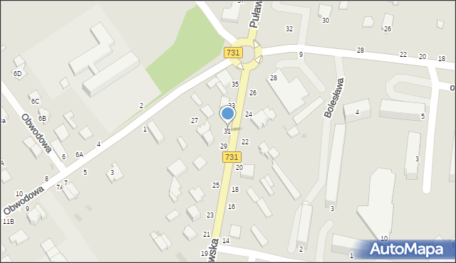 Warka, Puławska, 31, mapa Warka