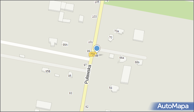 Warka, Puławska, 66, mapa Warka