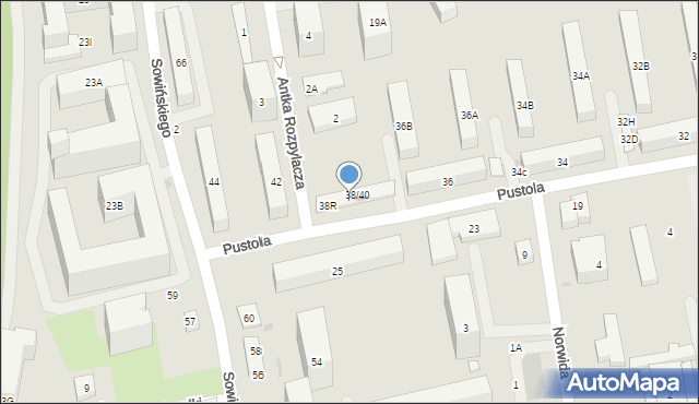 Warszawa, Pustola, 38K, mapa Warszawy