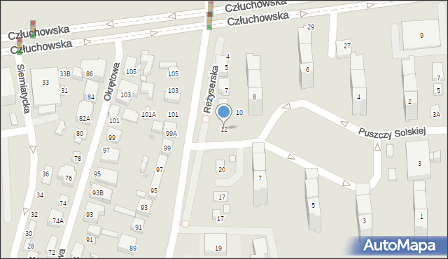 Warszawa, Puszczy Solskiej, 12, mapa Warszawy