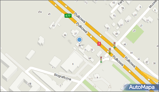 Warszawa, Pułkowa, 35, mapa Warszawy