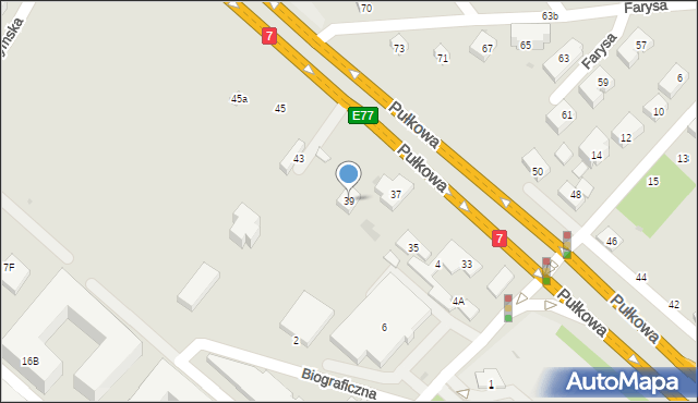 Warszawa, Pułkowa, 39, mapa Warszawy