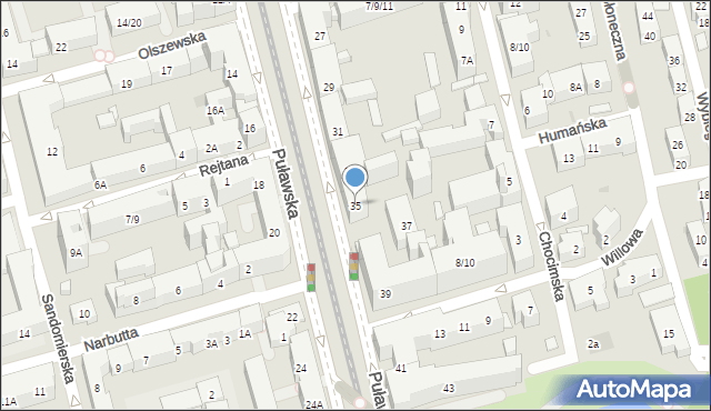 Warszawa, Puławska, 35, mapa Warszawy