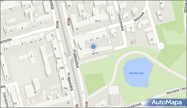 Warszawa, Puławska, 43, mapa Warszawy