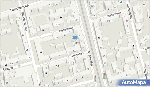 Warszawa, Puławska, 16A, mapa Warszawy
