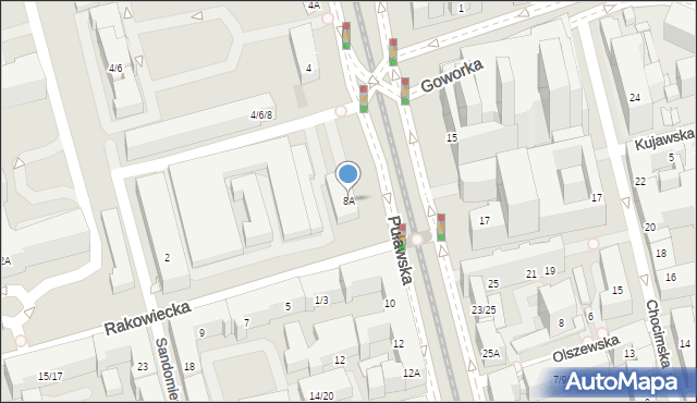 Warszawa, Puławska, 8A, mapa Warszawy
