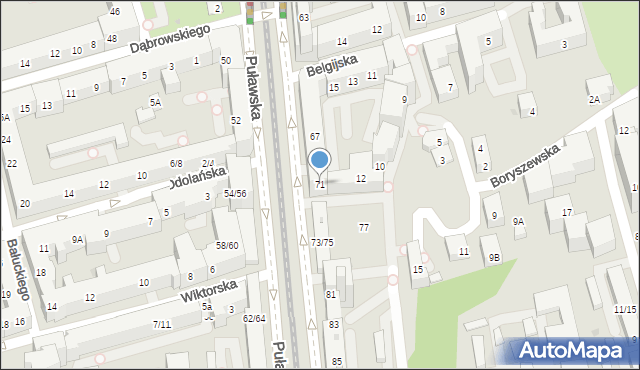 Warszawa, Puławska, 71, mapa Warszawy