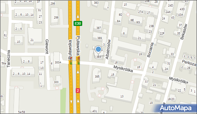 Warszawa, Puławska, 393, mapa Warszawy