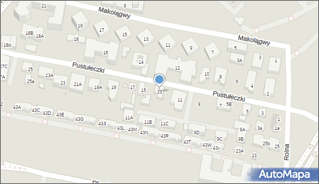 Warszawa, Pustułeczki, 13, mapa Warszawy
