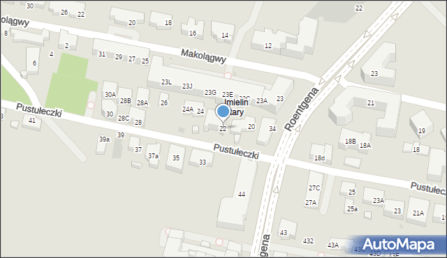 Warszawa, Pustułeczki, 22, mapa Warszawy