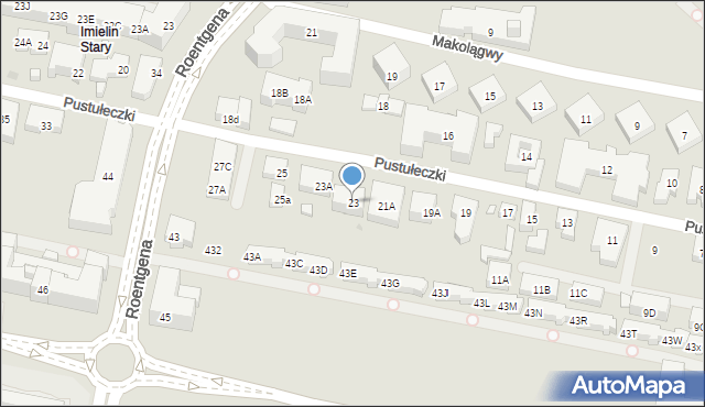 Warszawa, Pustułeczki, 23, mapa Warszawy