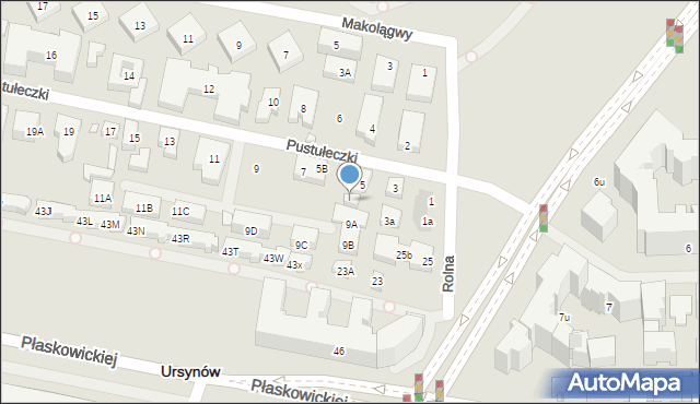 Warszawa, Pustułeczki, 5A, mapa Warszawy