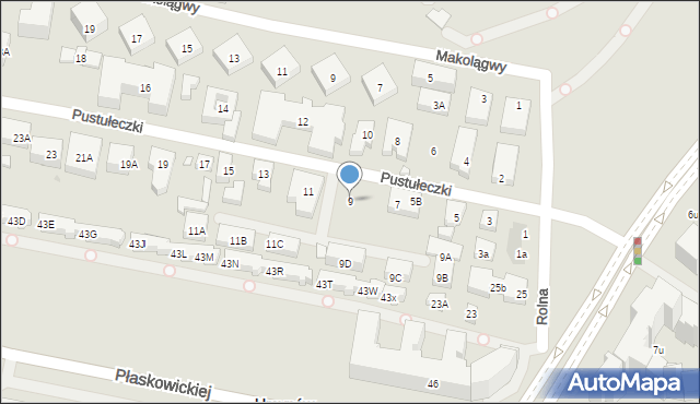 Warszawa, Pustułeczki, 9, mapa Warszawy