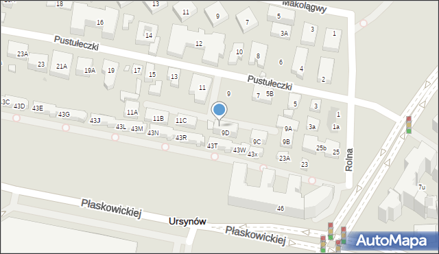 Warszawa, Pustułeczki, 9E, mapa Warszawy