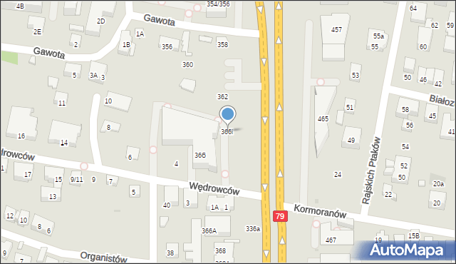 Warszawa, Puławska, 366i, mapa Warszawy