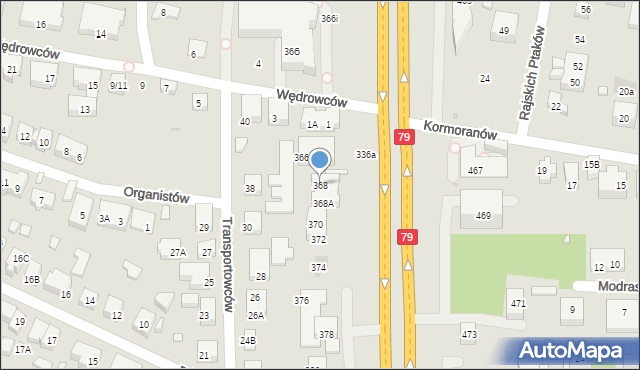 Warszawa, Puławska, 368, mapa Warszawy