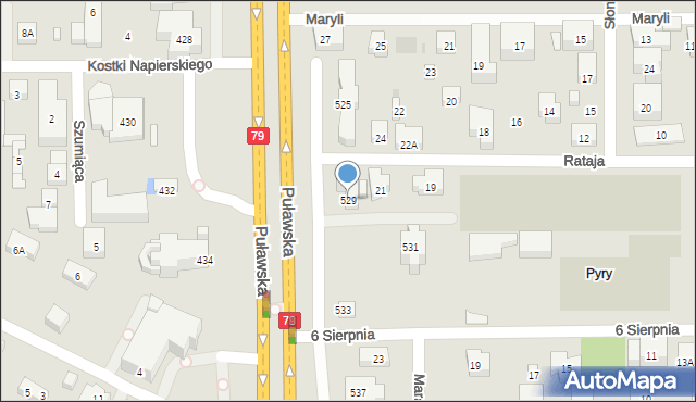 Warszawa, Puławska, 529, mapa Warszawy