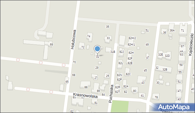 Warszawa, Puchalska, 31, mapa Warszawy