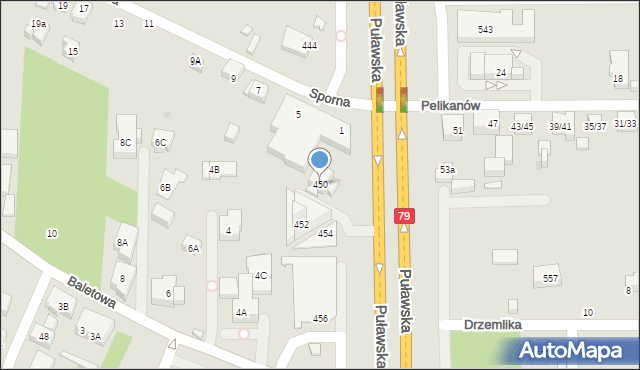 Warszawa, Puławska, 450, mapa Warszawy