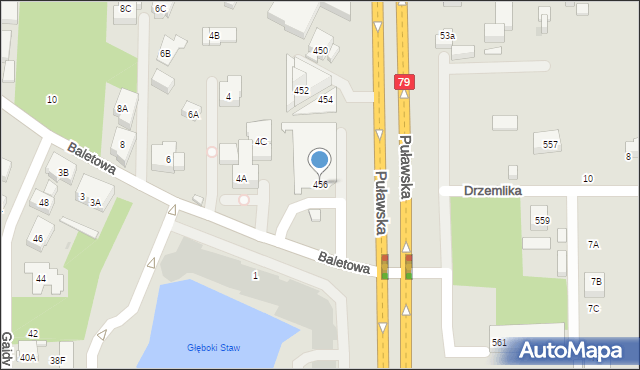 Warszawa, Puławska, 456, mapa Warszawy