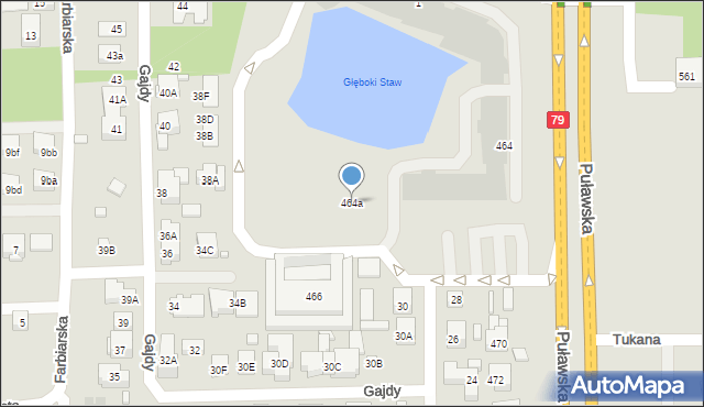 Warszawa, Puławska, 464a, mapa Warszawy