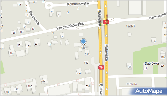Warszawa, Puławska, 528, mapa Warszawy