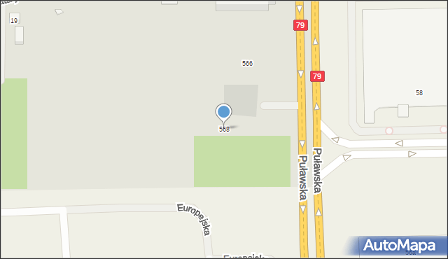 Warszawa, Puławska, 568, mapa Warszawy