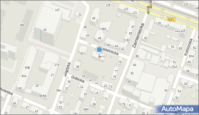 Warszawa, Pustelnicka, 35, mapa Warszawy