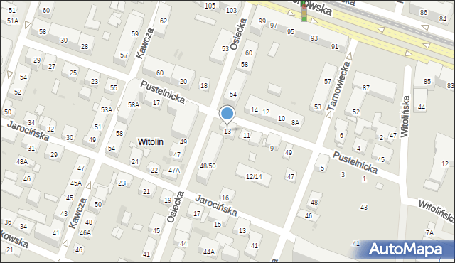 Warszawa, Pustelnicka, 13, mapa Warszawy
