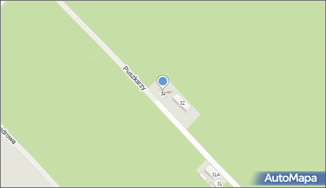 Warszawa, Puszkarzy, 34, mapa Warszawy
