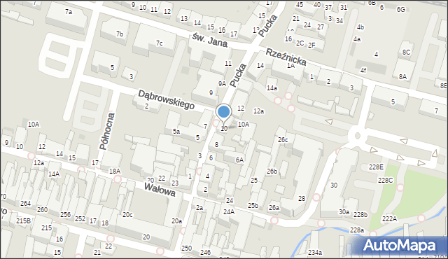 Wejherowo, Pucka, 10, mapa Wejherowo