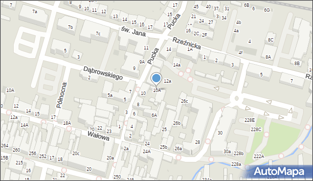 Wejherowo, Pucka, 10A, mapa Wejherowo