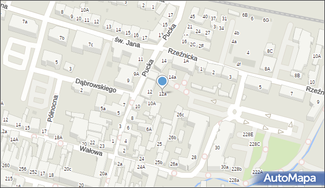 Wejherowo, Pucka, 12a, mapa Wejherowo