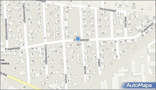 Wieluń, Pułaskiego Kazimierza, gen., 16b, mapa Wieluń