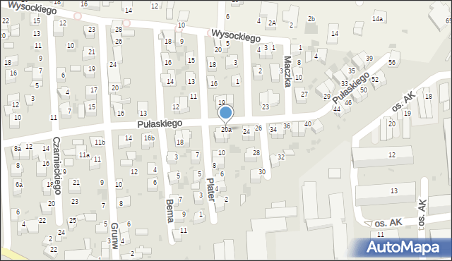 Wieluń, Pułaskiego Kazimierza, gen., 20a, mapa Wieluń