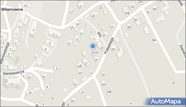 Wilamowice, Pułaskiego Kazimierza, gen., 17, mapa Wilamowice