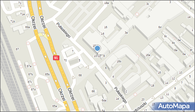 Włocławek, Pułaskiego Kazimierza, gen., 10-12, mapa Włocławka