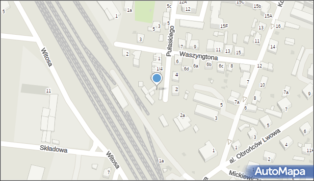 Wołów, Pułaskiego Kazimierza, gen., 1a, mapa Wołów