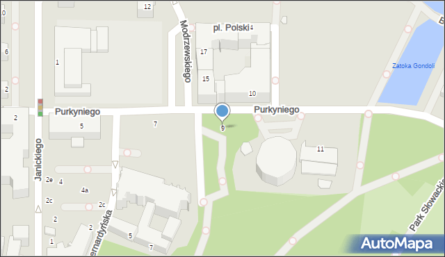 Wrocław, Purkyniego Jana Ewangelisty, 9, mapa Wrocławia