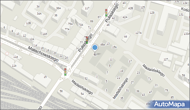 Wrocław, Pułaskiego Kazimierza, gen., 50, mapa Wrocławia