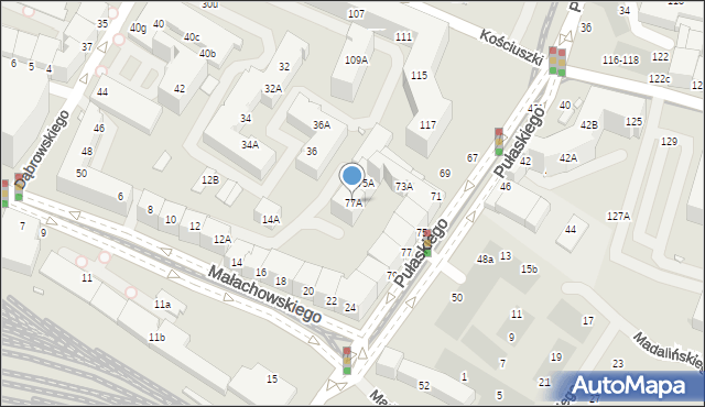 Wrocław, Pułaskiego Kazimierza, gen., 77A, mapa Wrocławia