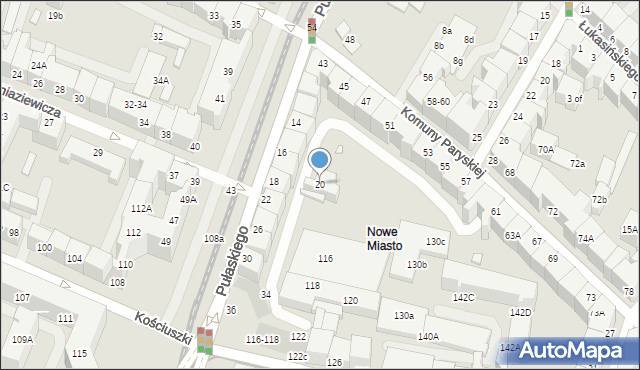 Wrocław, Pułaskiego Kazimierza, gen., 20, mapa Wrocławia